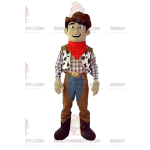 Cowboy BIGGYMONKEY™ mascottekostuum met zijn bruine hoed en