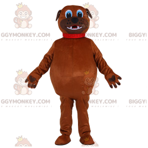 BIGGYMONKEY™ Mascot Costume Brown Plump Dog With Red Collar –