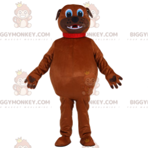 BIGGYMONKEY™ Mascot Costume Brown Plump Dog With Red Collar –