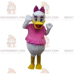 BIGGYMONKEY™ Maskotdräkt Daisy Duck, Kalle Anka brud i rosa -