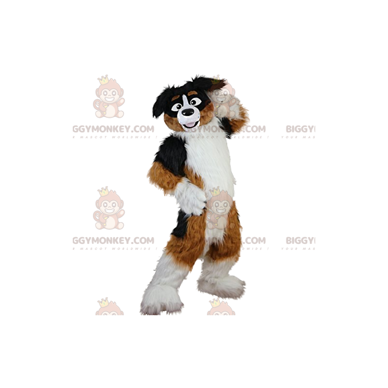 BIGGYMONKEY™ grande costume mascotte cane marrone e bianco