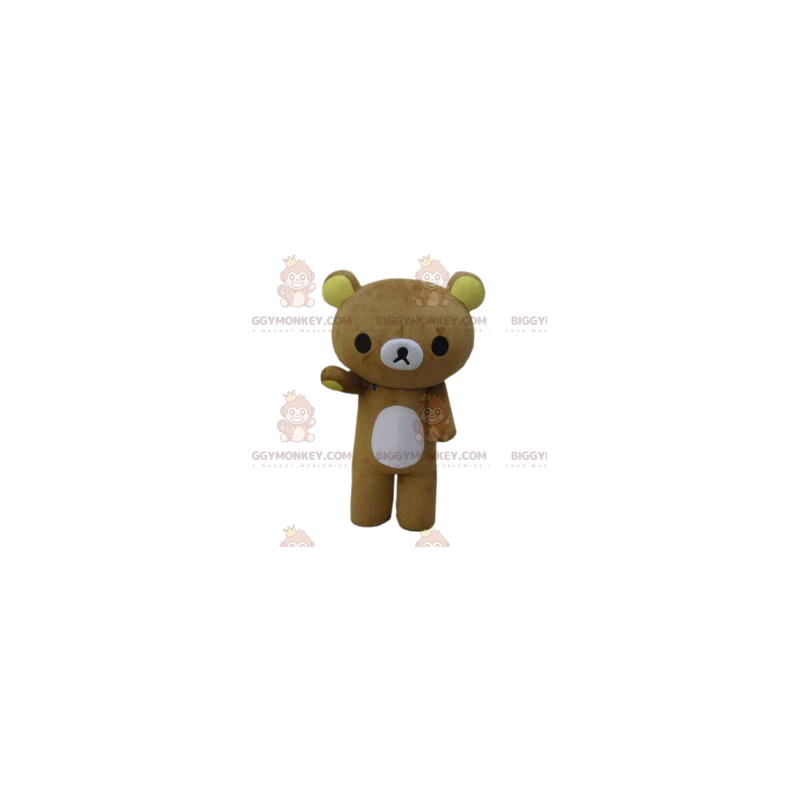Traje de mascote ursinho bege fofo e triste BIGGYMONKEY™ –
