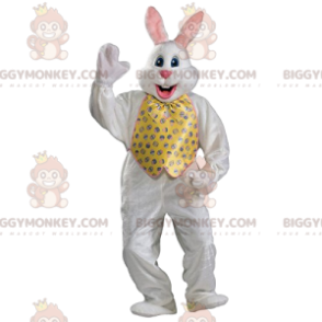 BIGGYMONKEY™ Weißes Kaninchen-Maskottchen-Kostüm mit Jacke und
