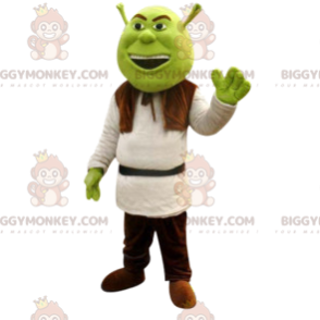 BIGGYMONKEY™ maskotkostume af Shrek, berømt grønlig trold -