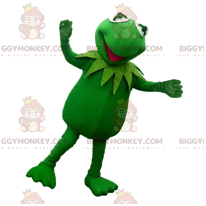 Costume de mascotte BIGGYMONKEY™ de grenouille verte fluo très