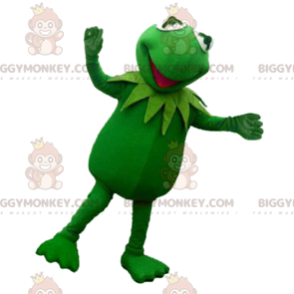 Costume de mascotte BIGGYMONKEY™ de grenouille verte fluo très