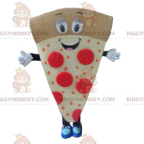 Traje de mascote BIGGYMONKEY™ Too Funny Chouriço e Pizza Creme