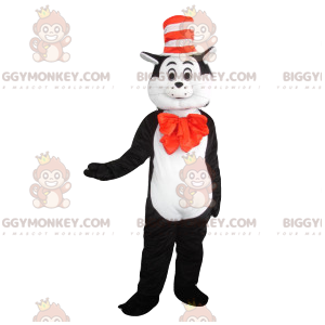 Schattige kat BIGGYMONKEY™ mascottekostuum met hoed en oranje