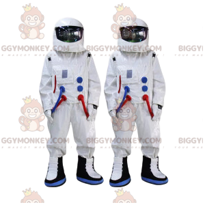 BIGGYMONKEY™ Mascot Costume Duo αστροναυτών με τη λευκή φόρμα