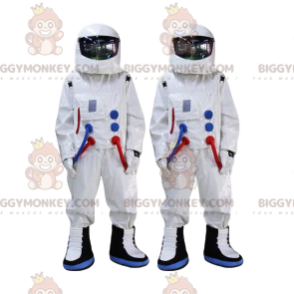 BIGGYMONKEY™ Mascot Costume Duo of Astronauts with their white