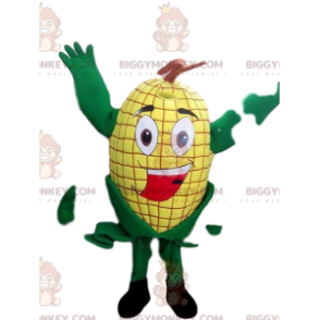 Kostým maskota s úsměvem Greedy Yellow Corn Cob BIGGYMONKEY™ –