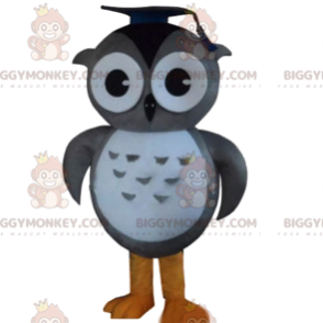Disfraz de mascota de búho gris y blanco BIGGYMONKEY™ con Toque