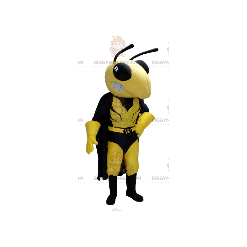 Traje de mascote BIGGYMONKEY™ Vespa amarela e preta com roupa
