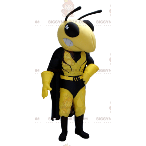 Traje de mascote BIGGYMONKEY™ Vespa amarela e preta com roupa