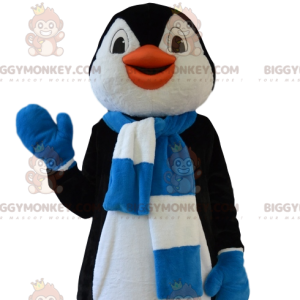BIGGYMONKEY™ Funny Penguin-mascottekostuum met blauwe en witte
