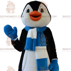 BIGGYMONKEY™ Funny Penguin Mascot Costume With Blue And White