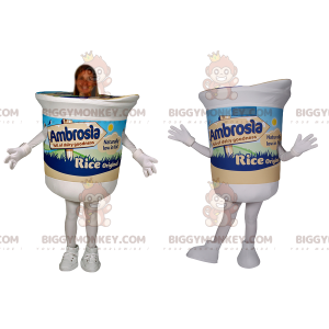 Smakelijke witte yoghurt BIGGYMONKEY™ mascottekostuum -