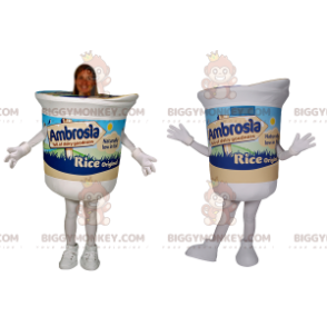 Smakelijke witte yoghurt BIGGYMONKEY™ mascottekostuum -