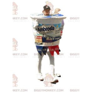 Leckerer weißer Joghurt BIGGYMONKEY™ Maskottchen-Kostüm -