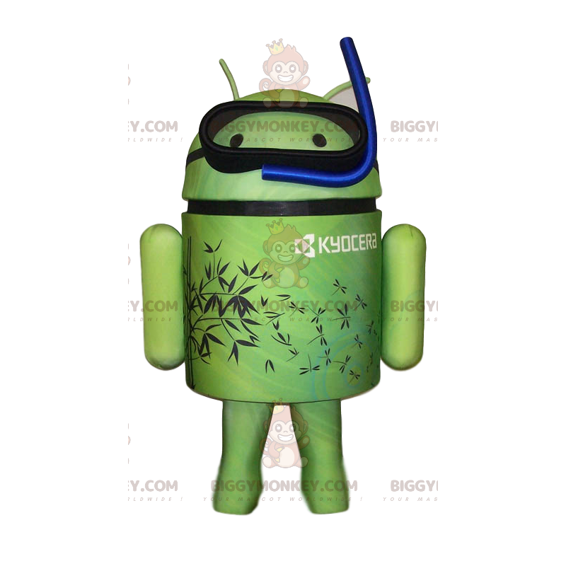 Costume de mascotte BIGGYMONKEY™ d'android vert avec son tuba