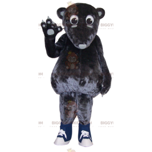 Traje de mascote BIGGYMONKEY™ Marsupial cinza afetuoso –