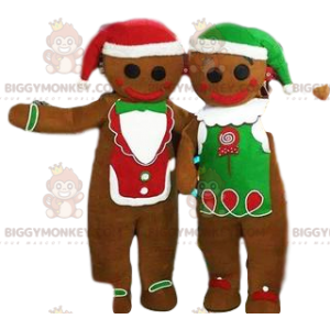 BIGGYMONKEY™ Gingerbread Man-mascottekostuum Duo met hoed -