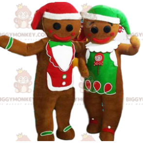 BIGGYMONKEY™ Gingerbread Man-mascottekostuum Duo met hoed -