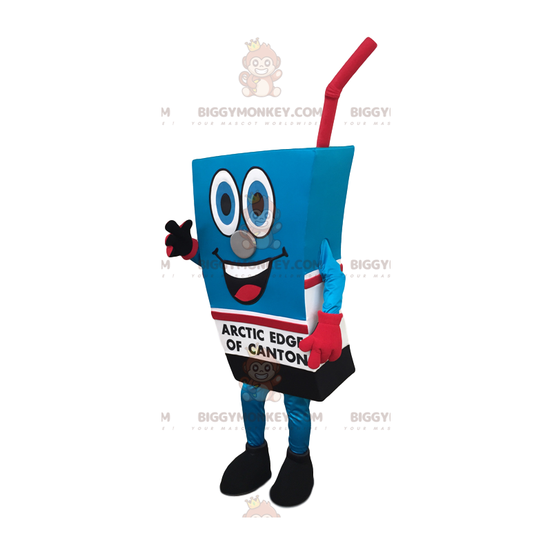 Blue and Red Colorful Orange Juice Brick BIGGYMONKEY™ Mascot