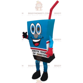 Blue and Red Colorful Orange Juice Brick BIGGYMONKEY™ Mascot