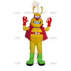 BIGGYMONKEY™ costume da mascotte di insetto giallo con mantello