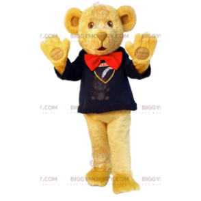 Teddy Bear BIGGYMONKEY™ maskotkostume med sin smukke marineblå