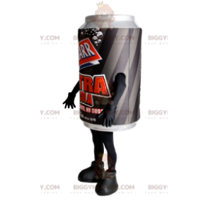 Kostým maskota BIGGYMONKEY™ Black and Grey Soda Can –