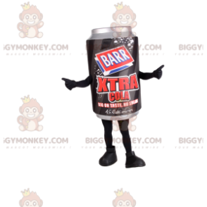 Costume de mascotte BIGGYMONKEY™ de canette de soda noire et