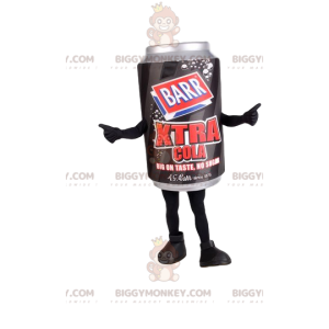 Costume de mascotte BIGGYMONKEY™ de canette de soda noire et