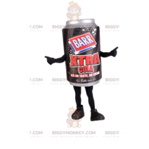 Costume de mascotte BIGGYMONKEY™ de canette de soda noire et