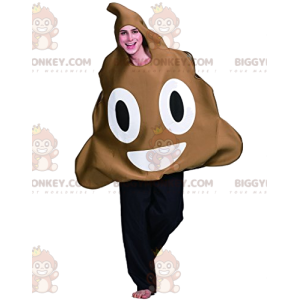 Traje de mascote BIGGYMONKEY™ de excremento muito sorridente –