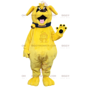 Kostium maskotki BIGGYMONKEY™ Błyszczący żółty pies z czarnym