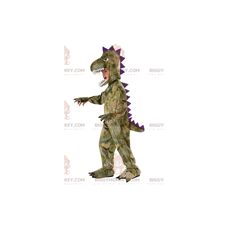 Kostým maskota Tyrex BIGGYMONKEY™ s krásným fialovým hřebenem –