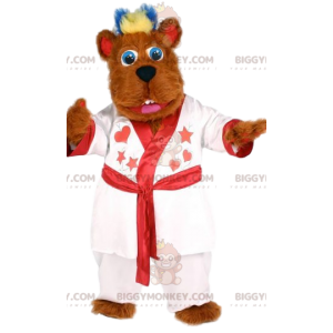 Disfraz de mascota de oso jengibre suave BIGGYMONKEY™ con bata