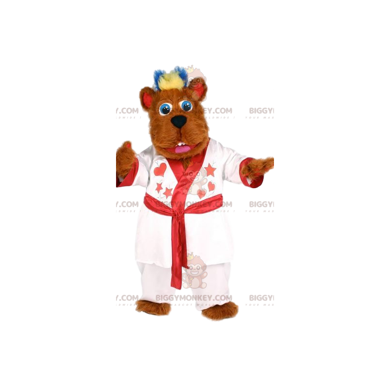 Costume de mascotte BIGGYMONKEY™ d'ours roux tout doux avec son