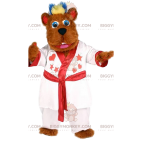 Disfraz de mascota de oso jengibre suave BIGGYMONKEY™ con bata