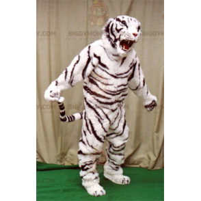 Costume de mascotte BIGGYMONKEY™ de tigre blanc et noir -