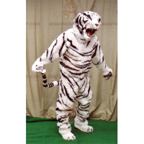 Traje de mascote de tigre branco e preto BIGGYMONKEY™ –