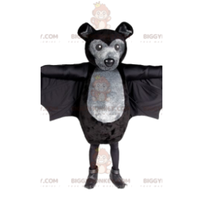 Traje de mascote BIGGYMONKEY™ de morcego cinza e preto –