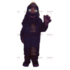 Zwart harig monster BIGGYMONKEY™ mascottekostuum -
