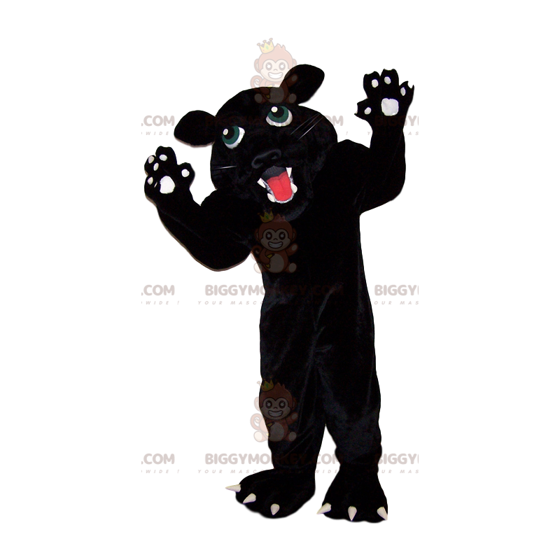 Wilder schwarzer Panther BIGGYMONKEY™ Maskottchen-Kostüm -
