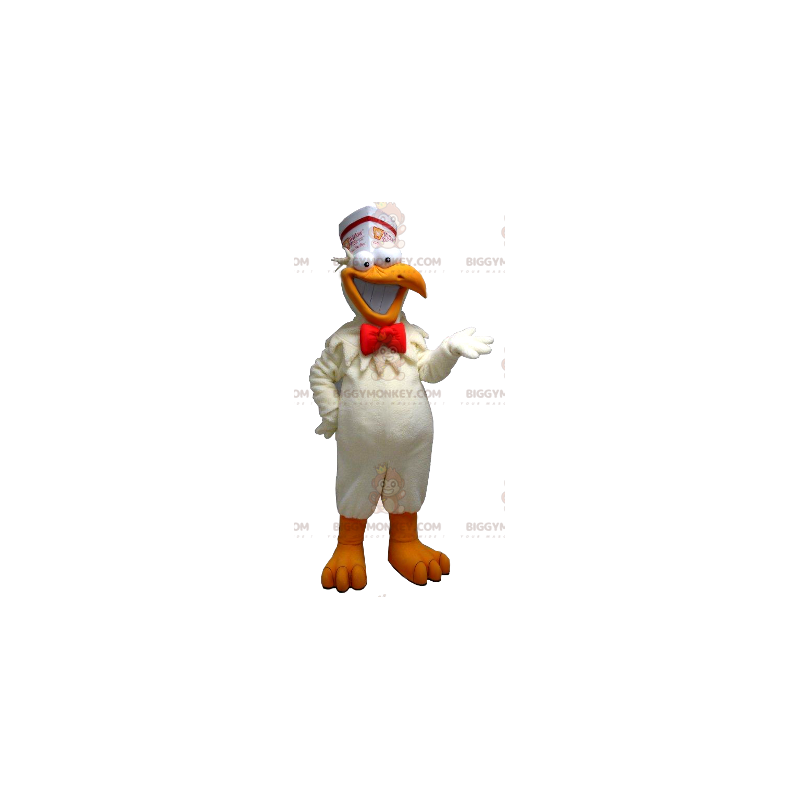 BIGGYMONKEY™ White and Orange Hen Snack Mascot Costume -
