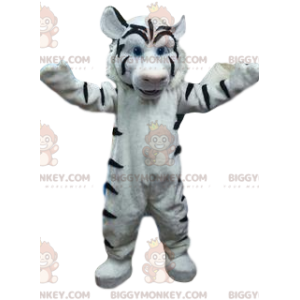 Costume de mascotte BIGGYMONKEY™ de tigre blanc géant et