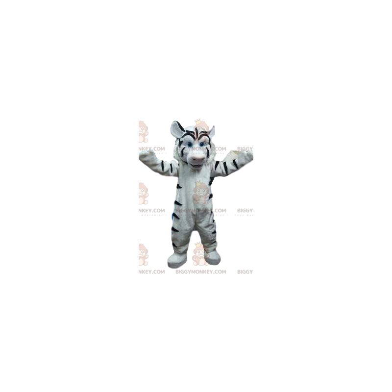 Costume de mascotte BIGGYMONKEY™ de tigre blanc géant et