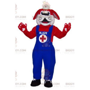 Costume de mascotte BIGGYMONKEY™ de St Bernard rouge Secouriste